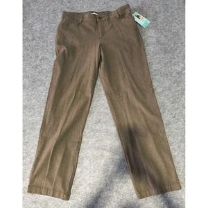 Lee Relaxed Fit Stretch "At the Waist" Brown Knit Pants Women's Size 16 Long NWT